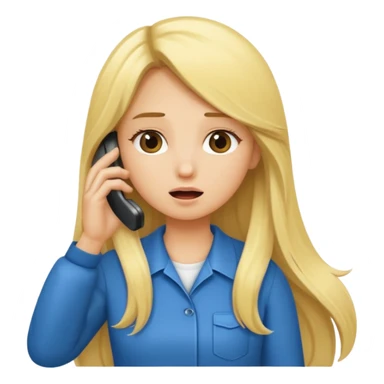 blonde cartoon girl long hair calling timeout sticker