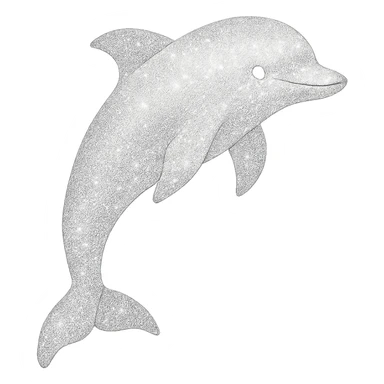 sparkly white dolphin sticker