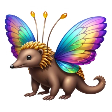 echidna with butterfly wings and sparkle sticker