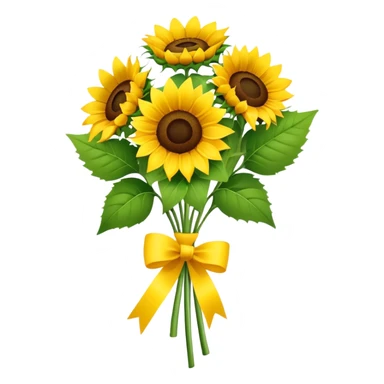 Sunflower bouquet with yellow ribbon sticker
