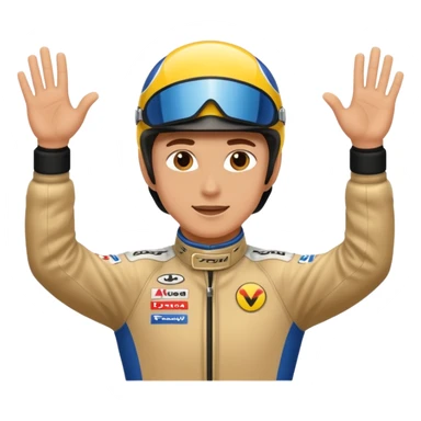 Race driver arms streched out sticker