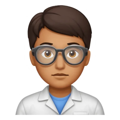 person with protective glasses sticker