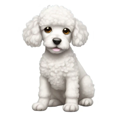 a sleepy white poodle puppy sticker