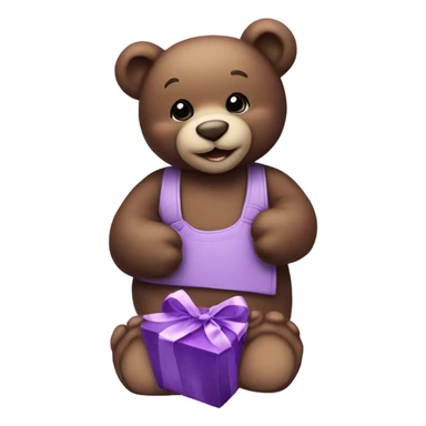  purple Teddy Bear holding chocolates and pink & purple roses sticker