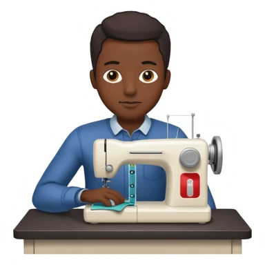 black men with sewing machine  sticker