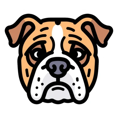 bulldog face with wrinkles sticker