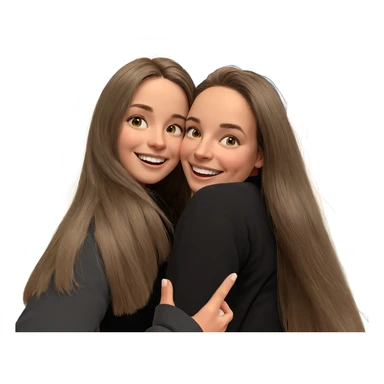 smiling girls by the window sticker