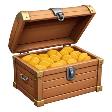 modern open chest, clay material, low detailed sticker