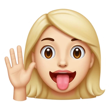 face waving tongue out sticker