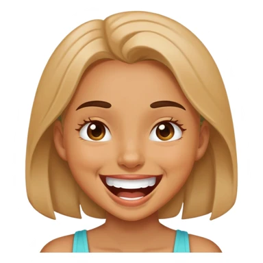 Girl making laugh face  sticker