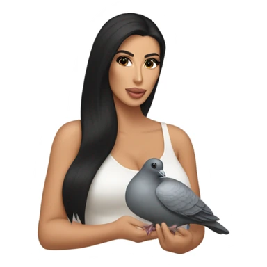Kim Kardashian with a pigeon  sticker