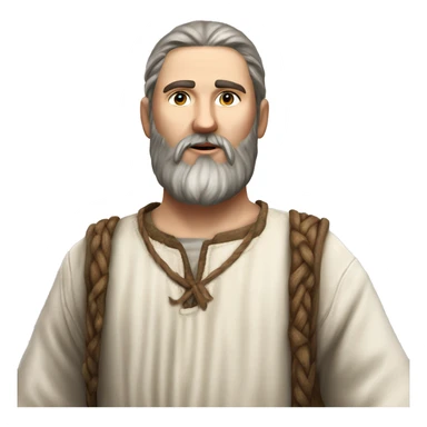 photorealistic white slavic peasant with beard full body, Slavic ethnic clothing sticker