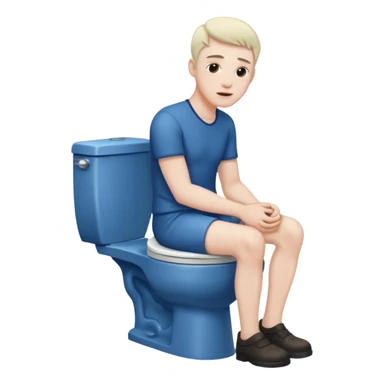 Man about to sit on toilet sticker