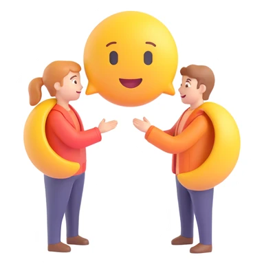 two people talking in a loop, representing circle back emoji sticker
