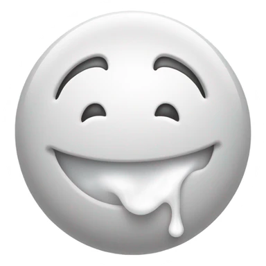 Smiling face cowered in white, like slime, liquid  sticker