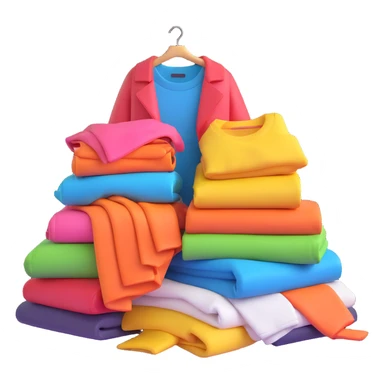pile of fashionable clothes sticker