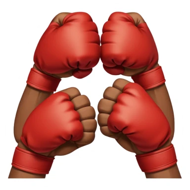 a sideways view of two sets of hands boxing sticker