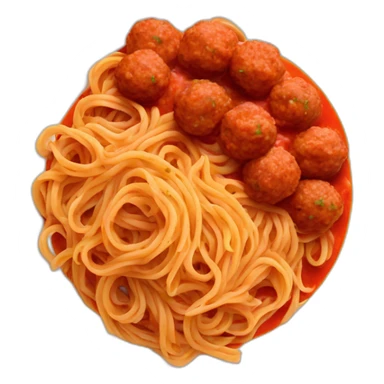 red sause pasta with meat balls setved in a plate sticker