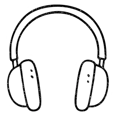 hand drawn outlined headphones icon sticker