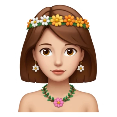 woman with a flower necklace sticker