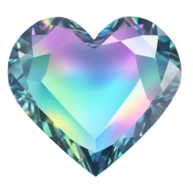 Heart shaped 56-carat iridescent diamond sticker