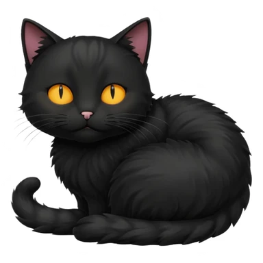 Curled Sleeping Cat black sticker