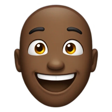 Laughing emoji but black sticker