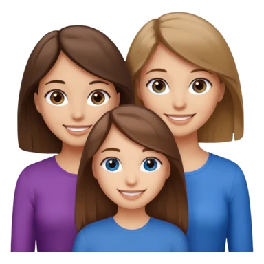 three girl friends; one who is white, has brown hair and brown eyes; one who is dirty blonde with blue eyes; one who is tan with dark brown hair and dark brown eyes sticker