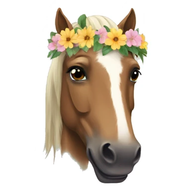 horse with a flower crown sticker