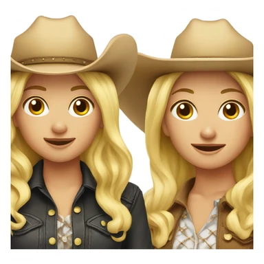 Two blonde cowgirls  sticker