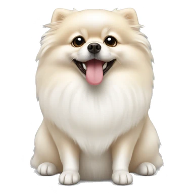 white pomeranian with bone sticker