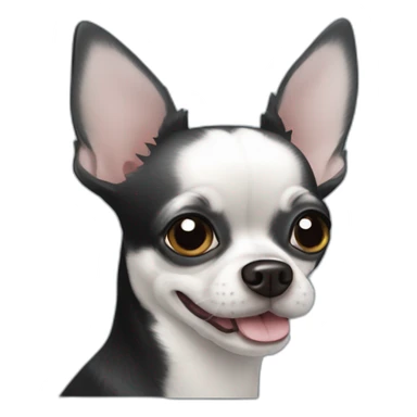 black chihuahua with a white spot in its mought sticker