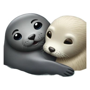 seal hugging otter  sticker