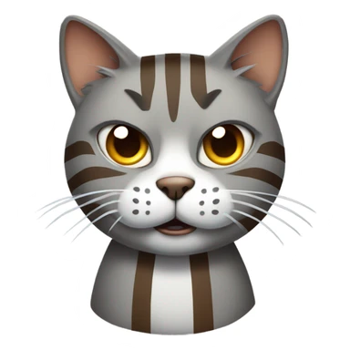 Stripy grey and brownish cat angry sticker