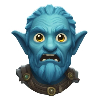 surprised stunned, firbolg spectral giant blue sticker