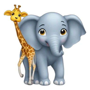 Un chat sur elephant qui fait bisou girafe sticker