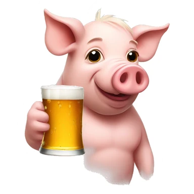 pig drinking beer sticker