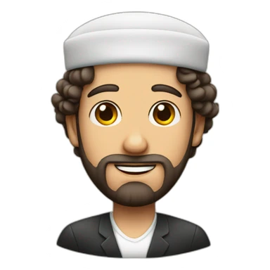 Jewish man with a kippah sticker