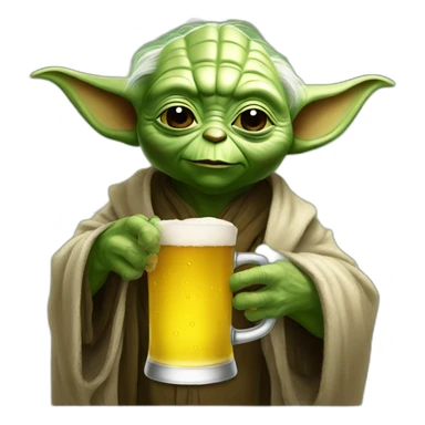 Yoda drink a beer sticker
