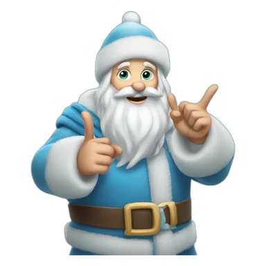 Father Frost shows hand sign of the horns sticker