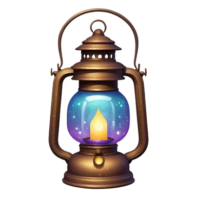 glitter old lantern sticker