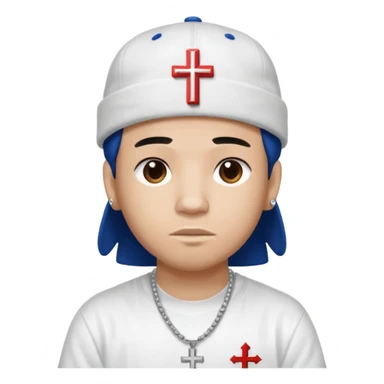 rapper da trắng đội mũ len mlb áo thánh giá  sticker