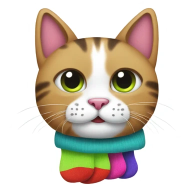 cat with socks sticker