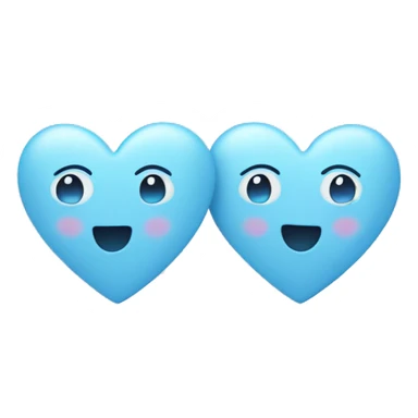 two pastel blue hearts sticker