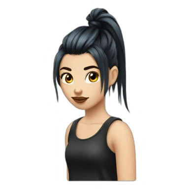 Punk gótic girl pony tail bangs sticker