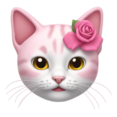 un chat avec un noeud rose sticker
