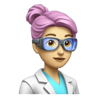 Futuristic-Biomedical-Engineer-studying-hologram-3d-model-of-breast sticker