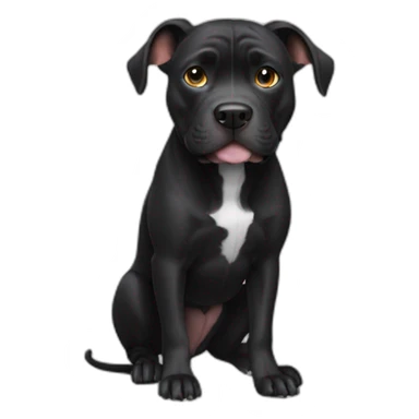 black pitbull with crooked ears sticker