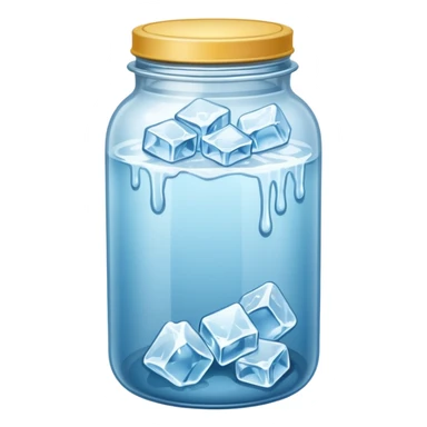 SLIM ICE JAR WITH LOTS OF ICE WITHOUT CAP ON sticker