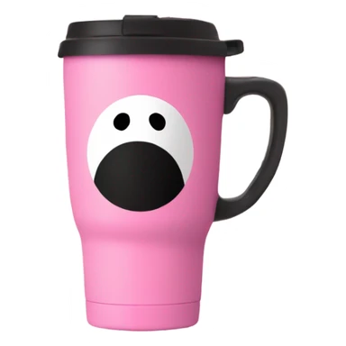 pink travel mug with a handle - no face sticker